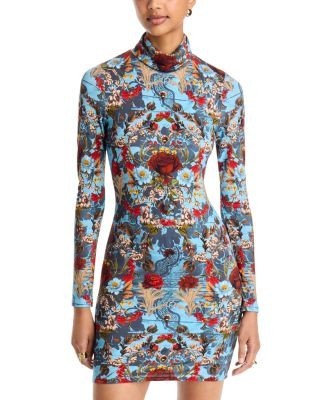 Alice and Olivia Delora Long Sleeve Turtleneck Dress