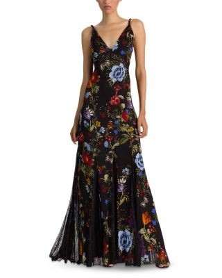 Alice and Olivia Nisa Cutaway Twist Strap Evening Gown