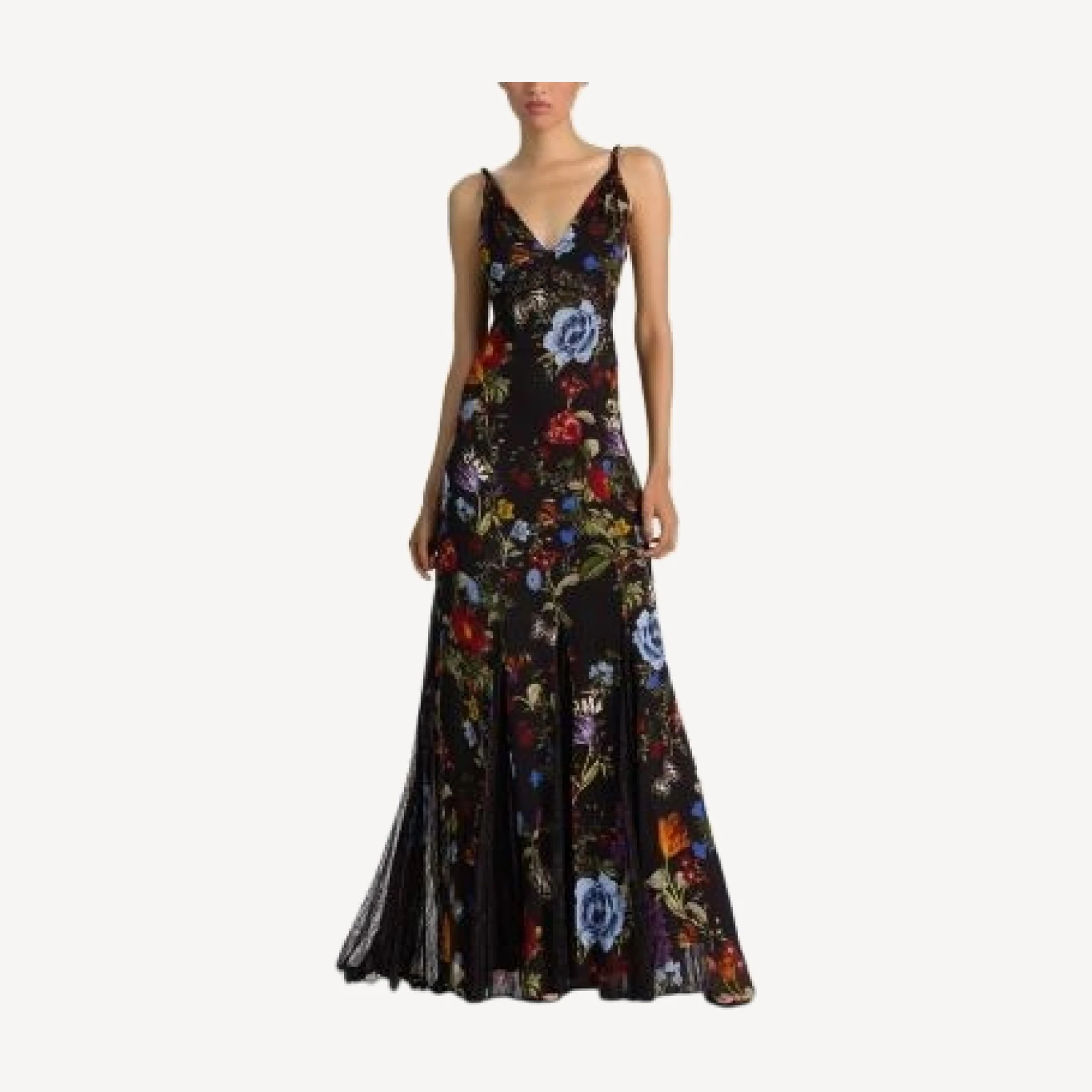 Alice and Olivia Nisa Cutaway Twist Strap Evening Gown