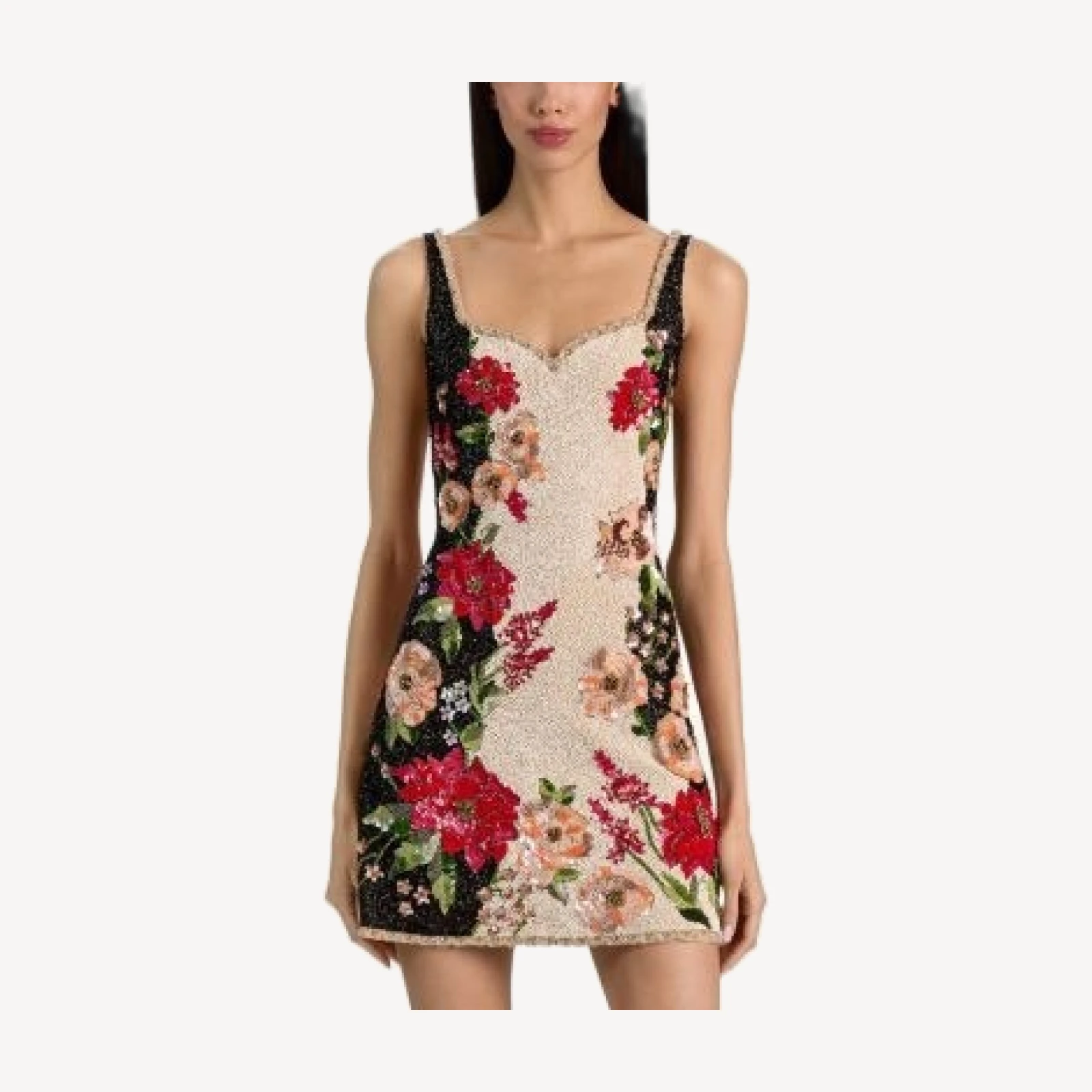 Alice and Olivia Eve Embellished Sweetheart Mini Dress