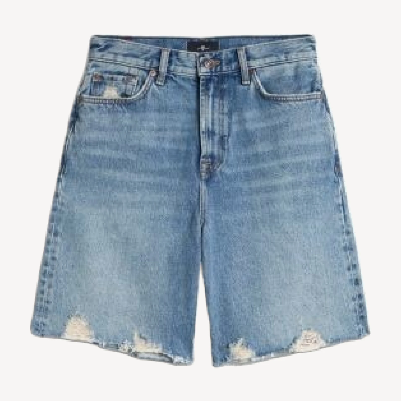 7 For All Mankind Lola Denim Shorts in Wave