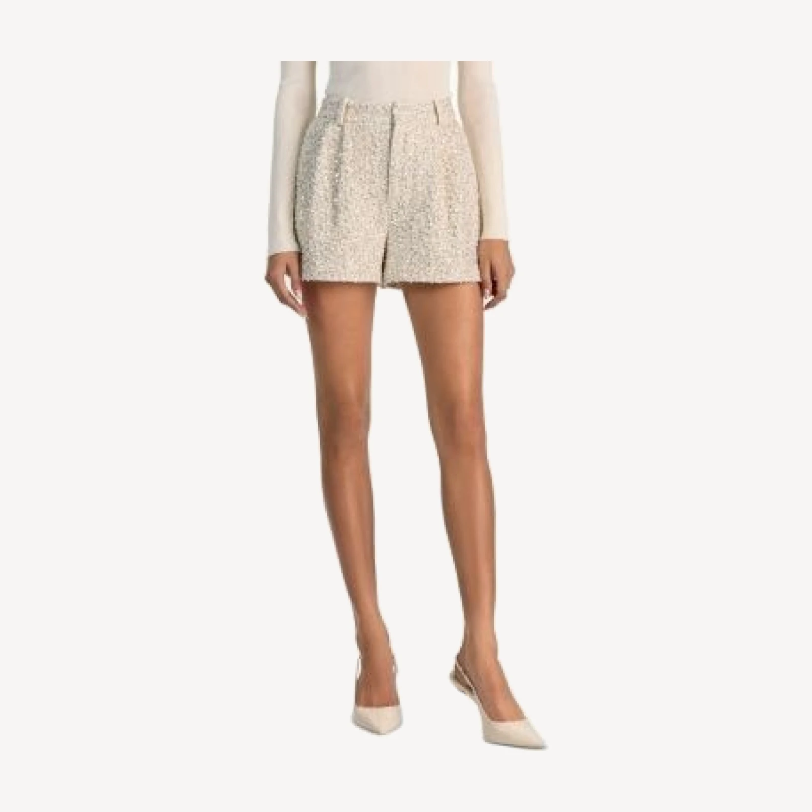 Alice and Olivia Conry Embellished Tweed Shorts