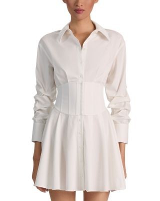 Alice and Olivia Edie Corset Button Down Dress