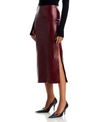 Alice and Olivia Maeve Faux Leather Slip Skirt