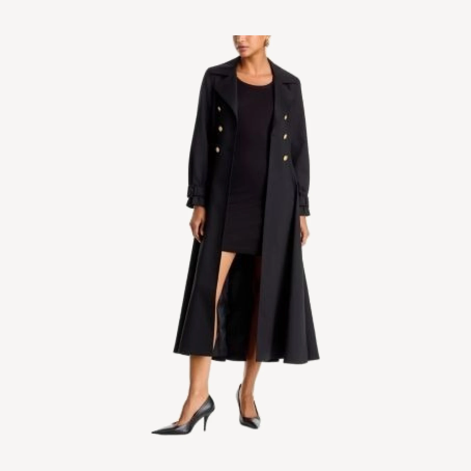 Alice and Olivia Ellie Godet Double Breasted Trench Coat