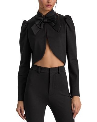 Alice and Olivia Ilaria Cropped Bow Jacket