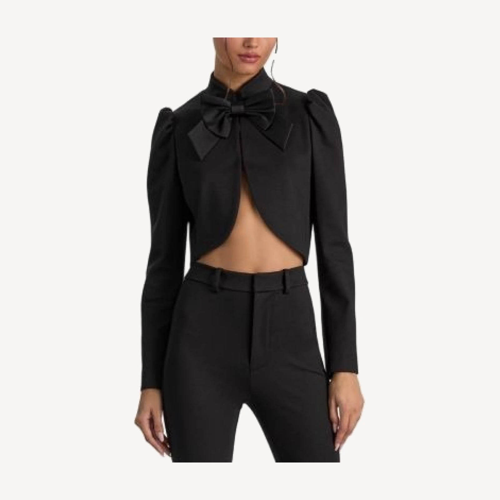 Alice and Olivia Ilaria Cropped Bow Jacket