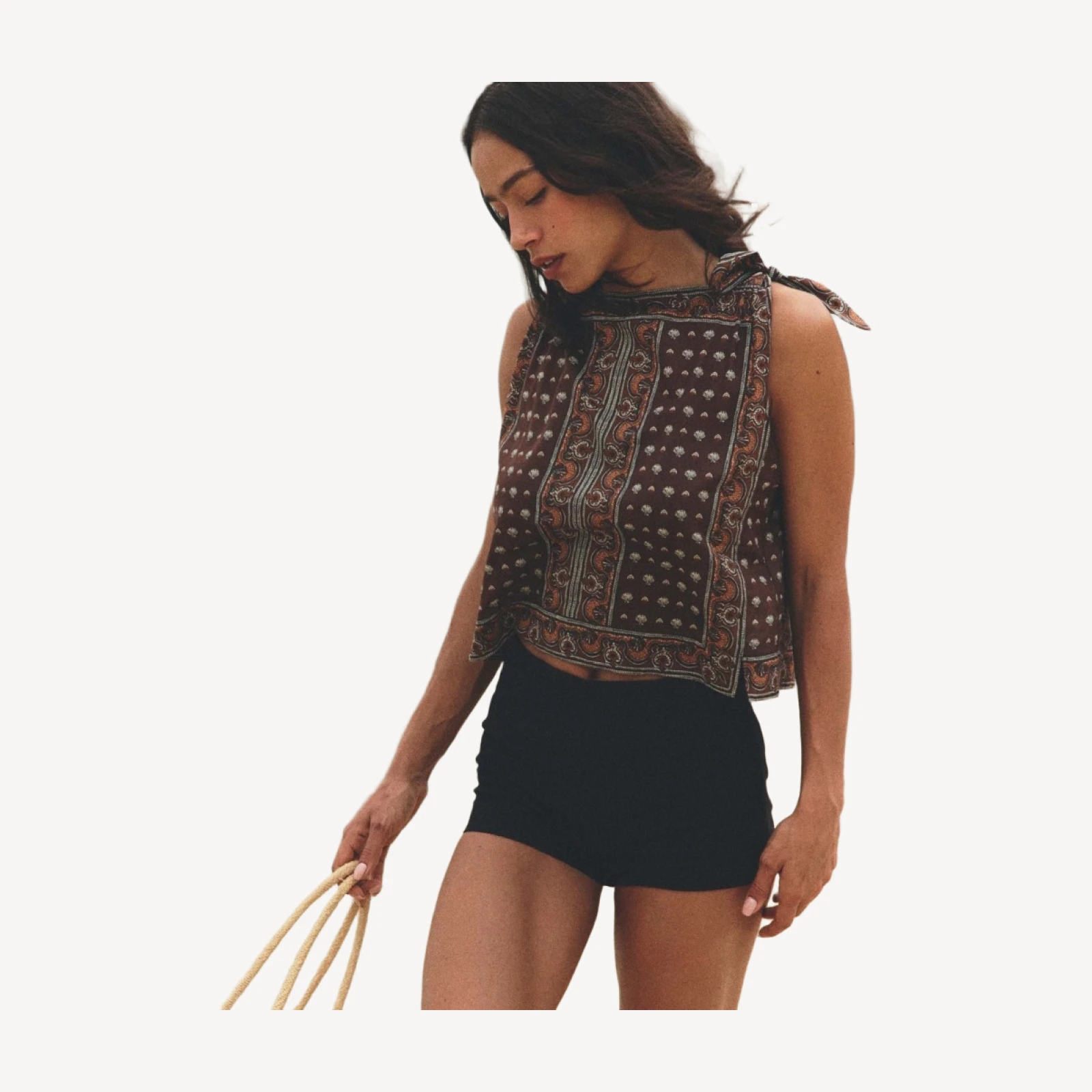 AMALIA TOP -- TERRE FOULARD DE LA MER