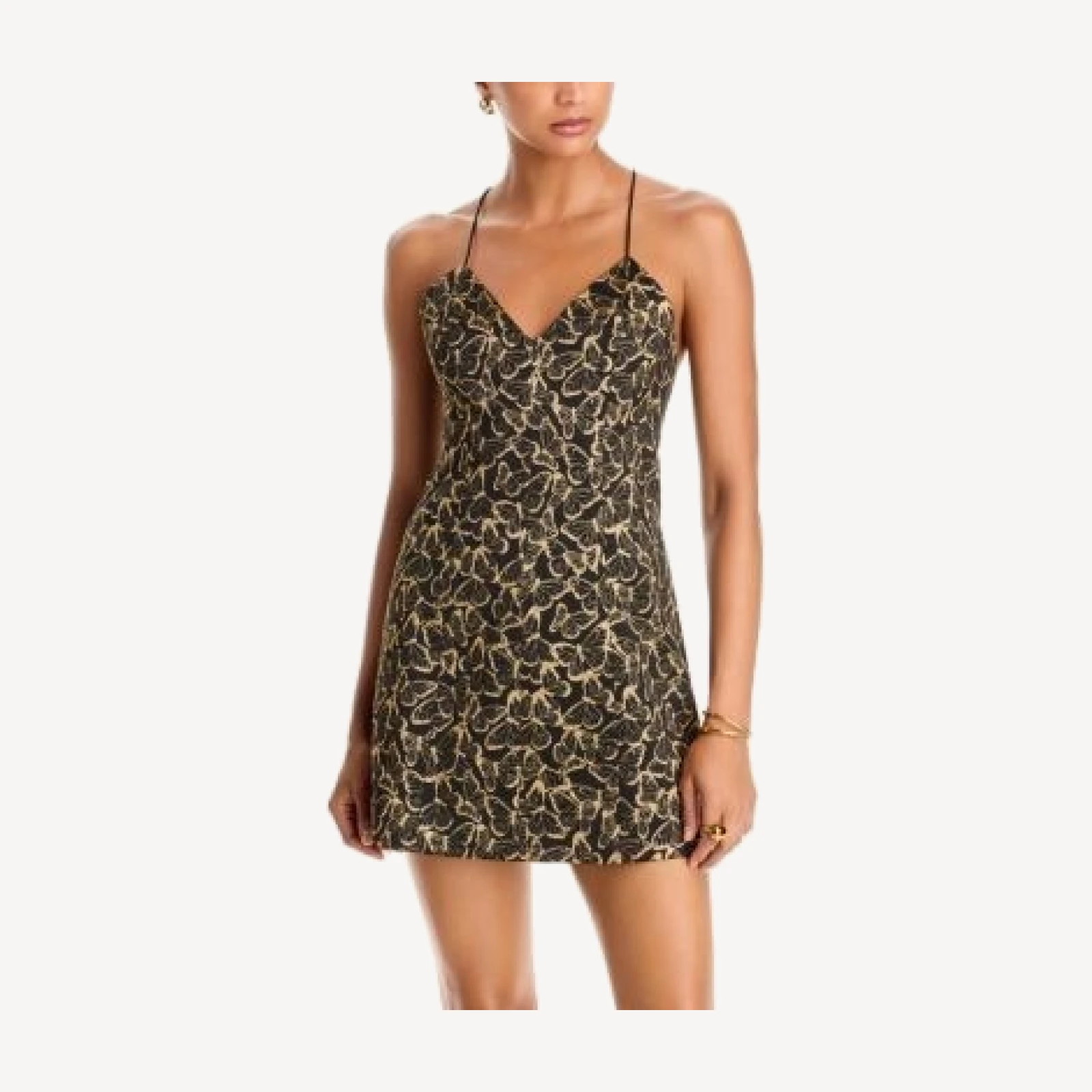 Alice and Olivia Tayla Metallic Jacquard Mini Dress