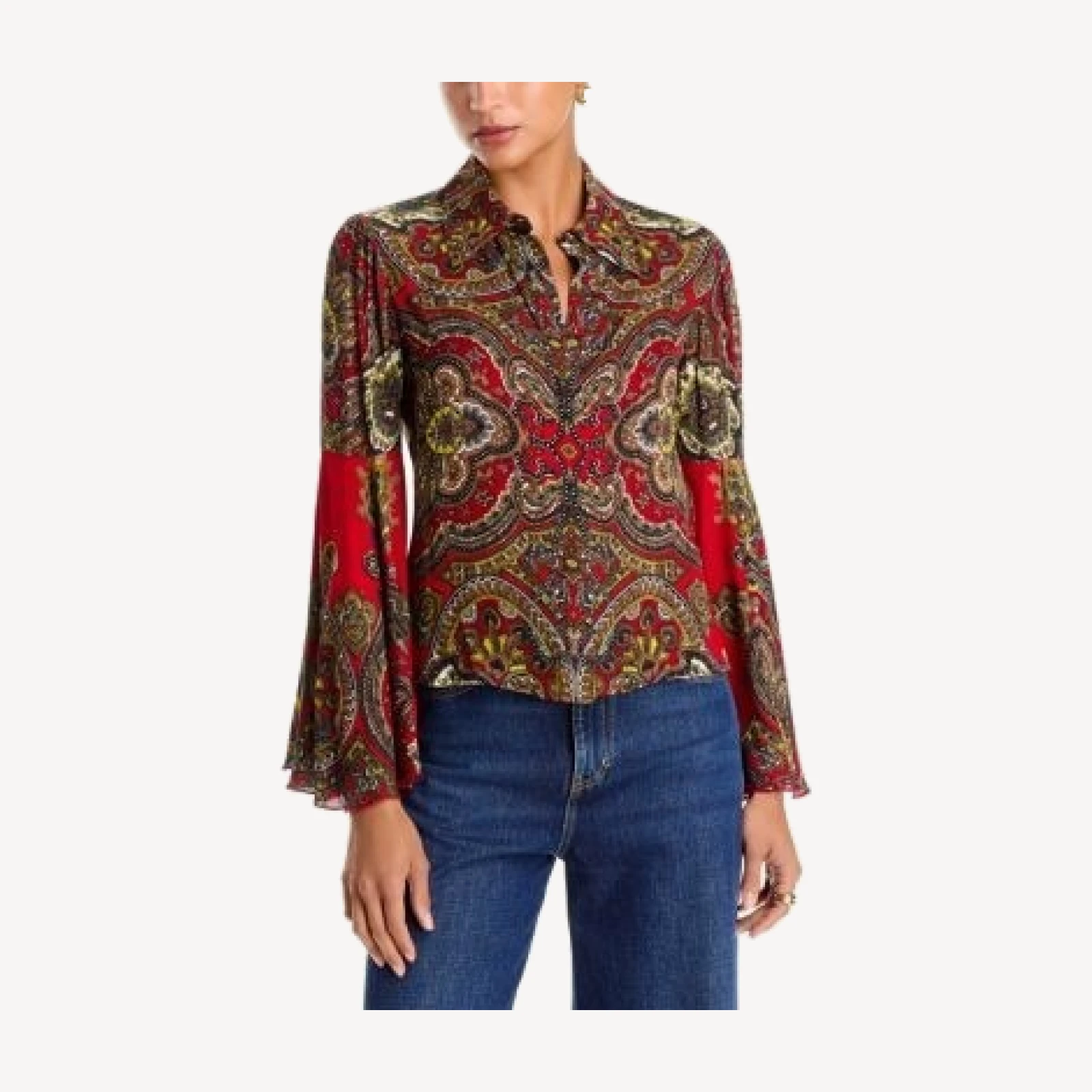 Alice and Olivia Willa Bell Sleeve Top