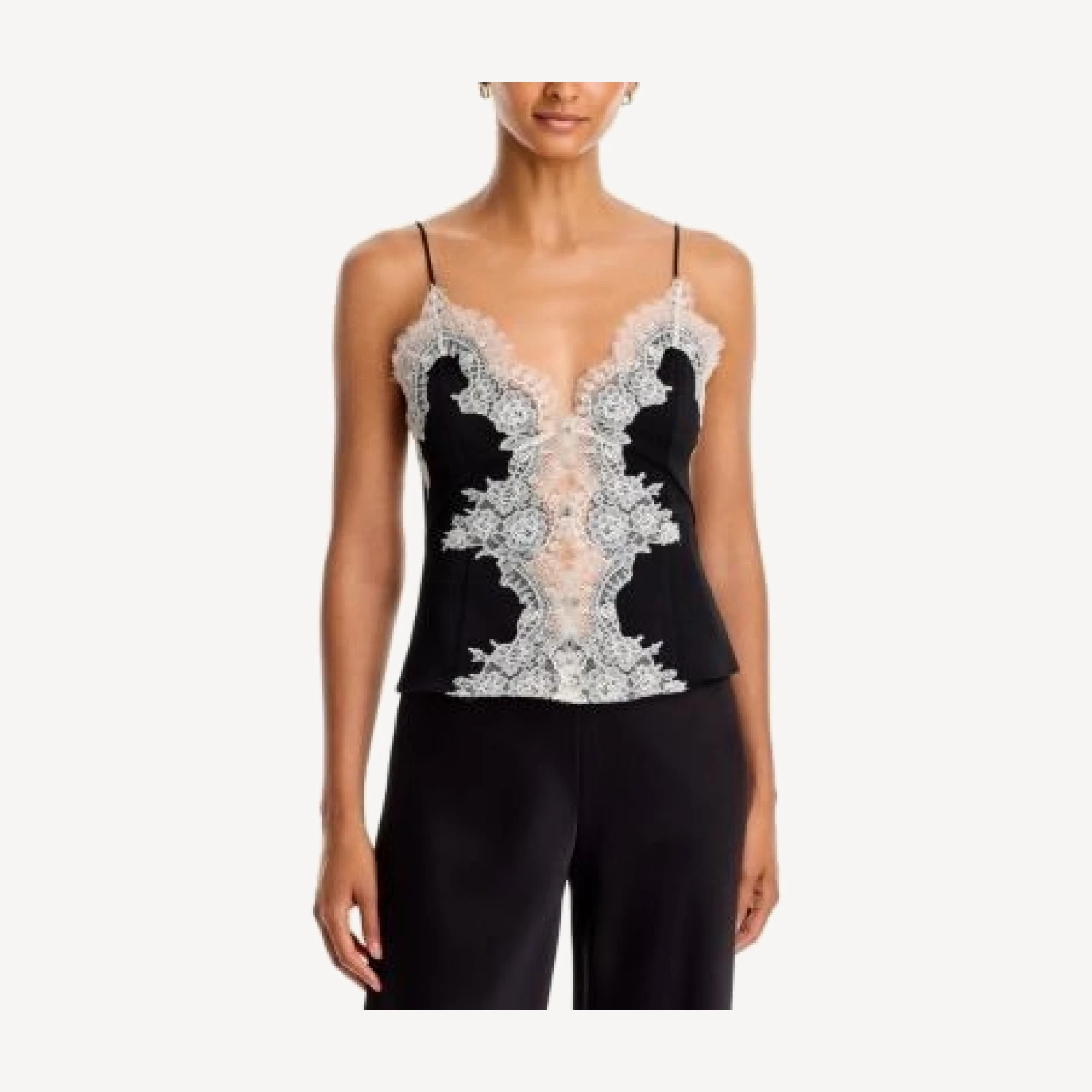 Alice and Olivia Julietta Button Cutaway Lace Slip Cami