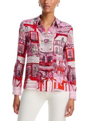 Alice and Olivia Willa Silk Staceface Top