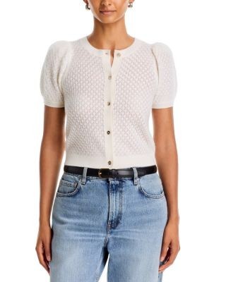 Alice and Olivia Sabine Cashmere Blend Cropped Cardigan