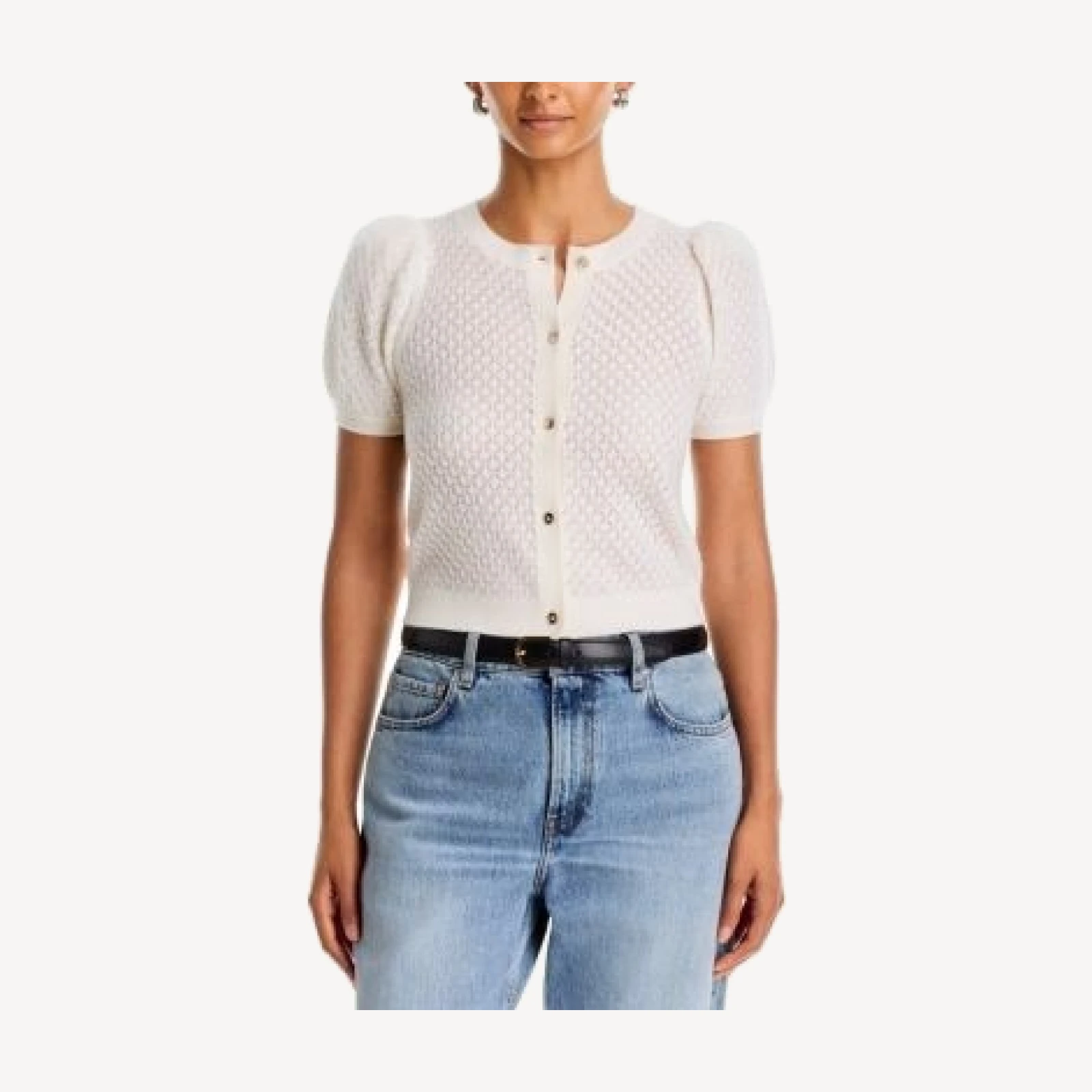 Alice and Olivia Sabine Cashmere Blend Cropped Cardigan