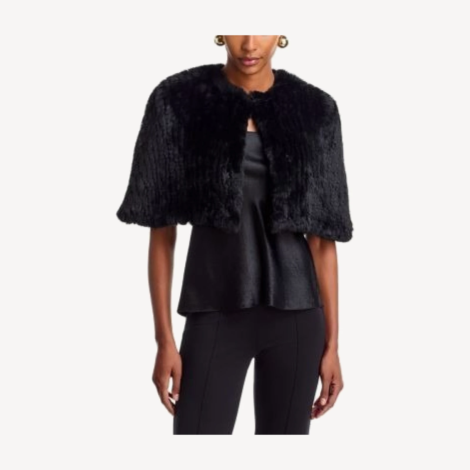 Alice and Olivia Deirdre Faux Fur Capelet