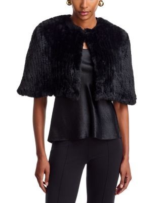 Alice and Olivia Deirdre Faux Fur Capelet