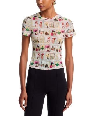 Alice and Olivia Tess Staceface Printed Tee