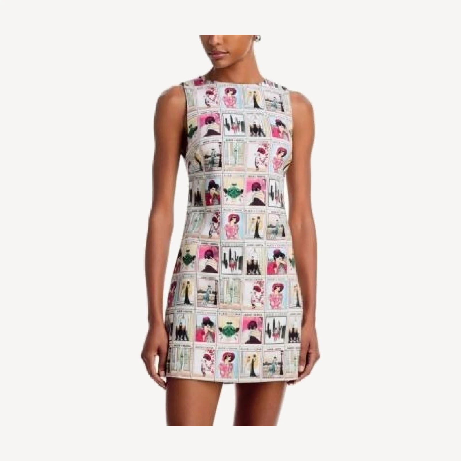 Alice and Olivia Clyde Staceface Printed Shift Dress
