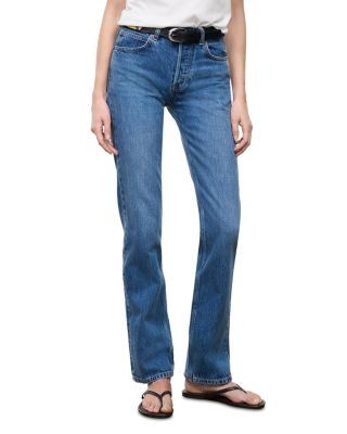 Staud Teddy Mid Rise Straight Jeans in Vintage Wash