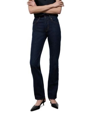 Staud Teddy Mid Rise Straight Jeans in Indigo