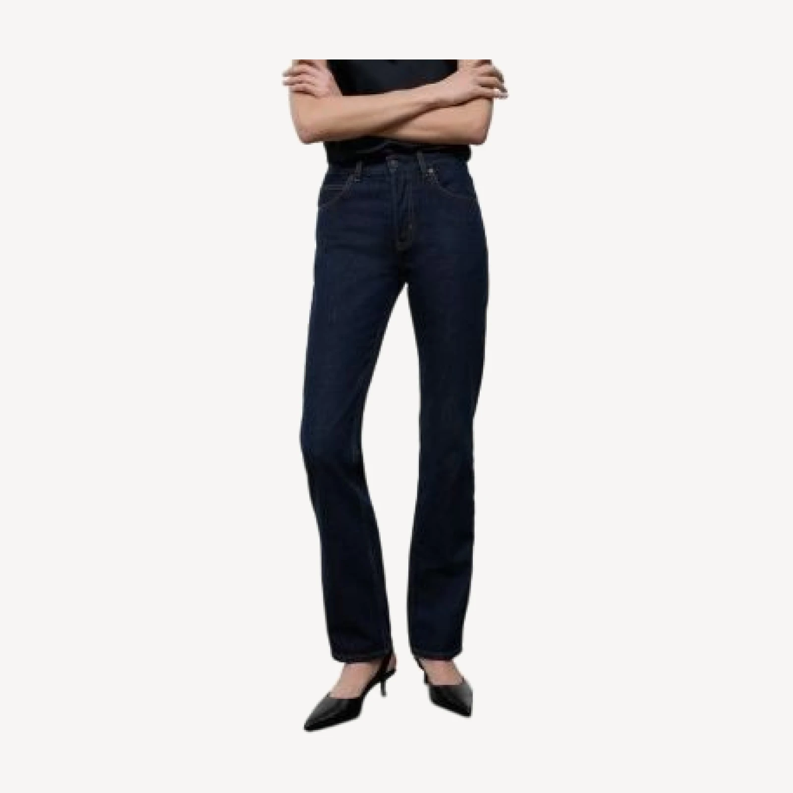 Staud Teddy Mid Rise Straight Jeans in Indigo