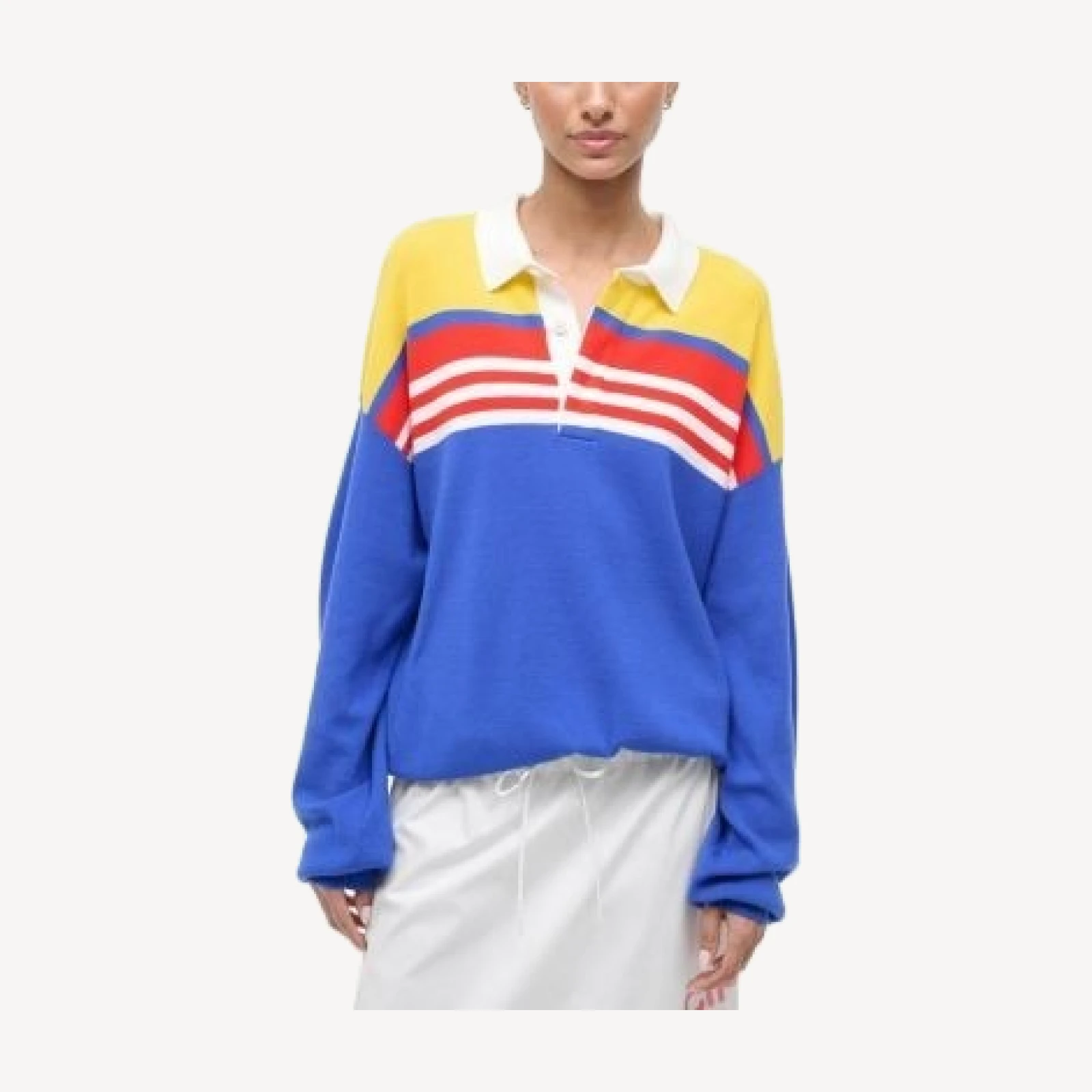 Staud Sail Color Blocked Polo Shirt