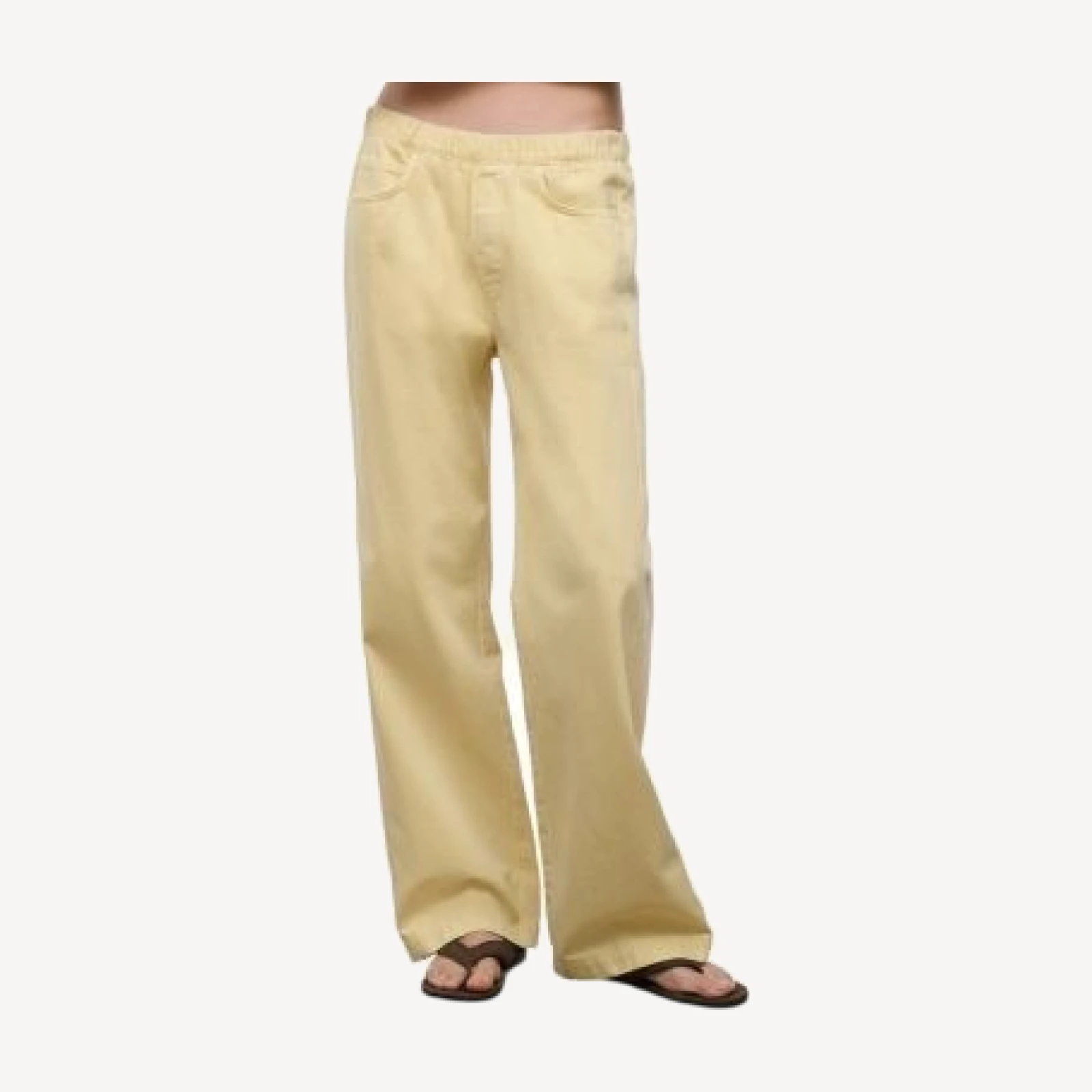 Staud Noah High Rise Wide Leg Jeans in Butter