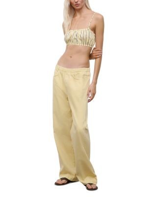 Staud Noah High Rise Wide Leg Jeans in Butter