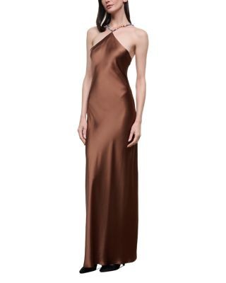 Staud Cadence Satin Halter Dress