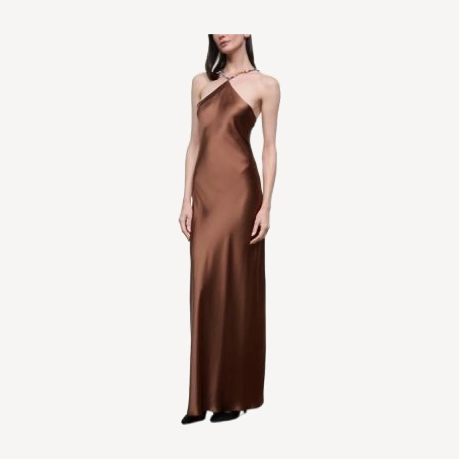 Staud Cadence Satin Halter Dress