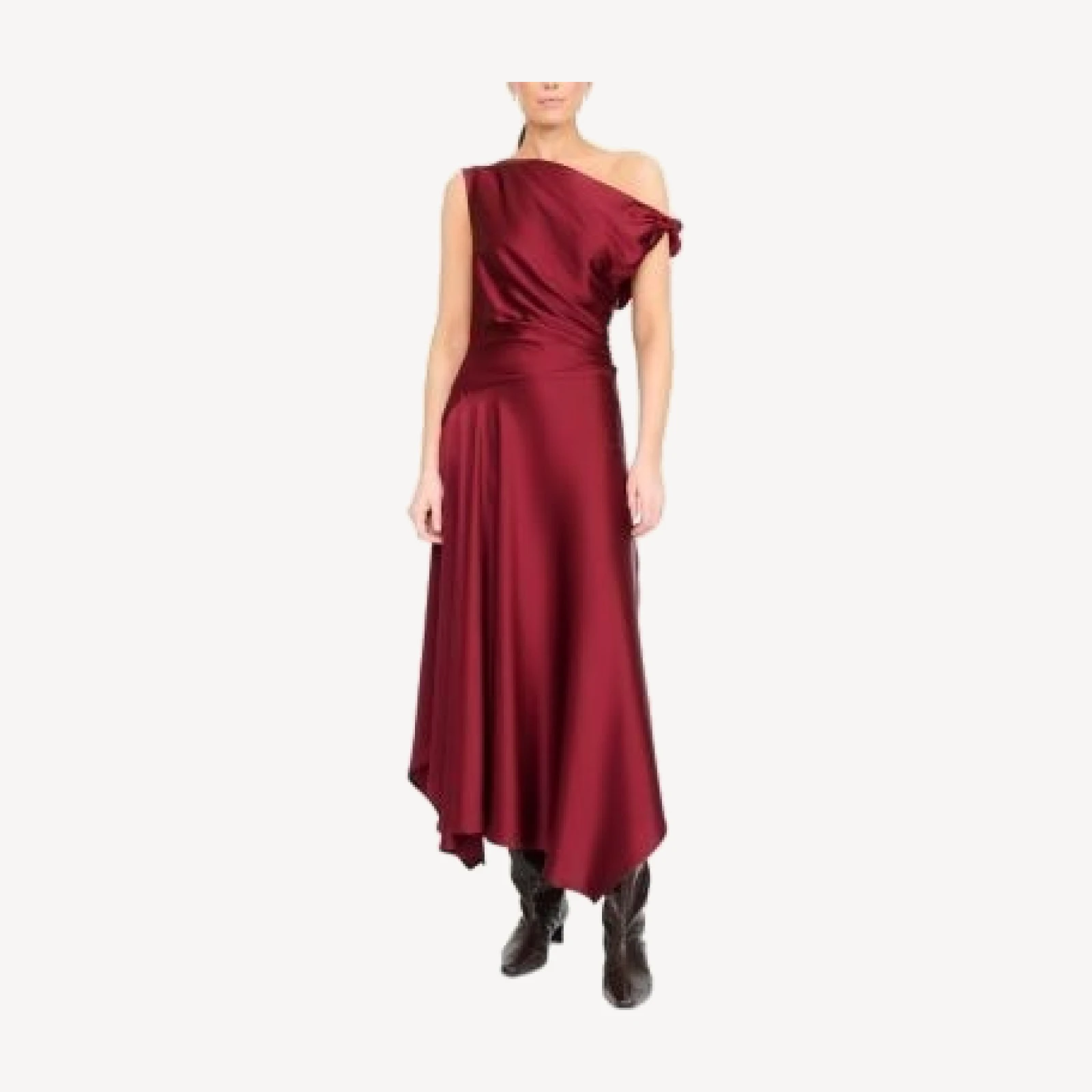 Staud Portia Stretch Silk Off-the-Shoulder Dress