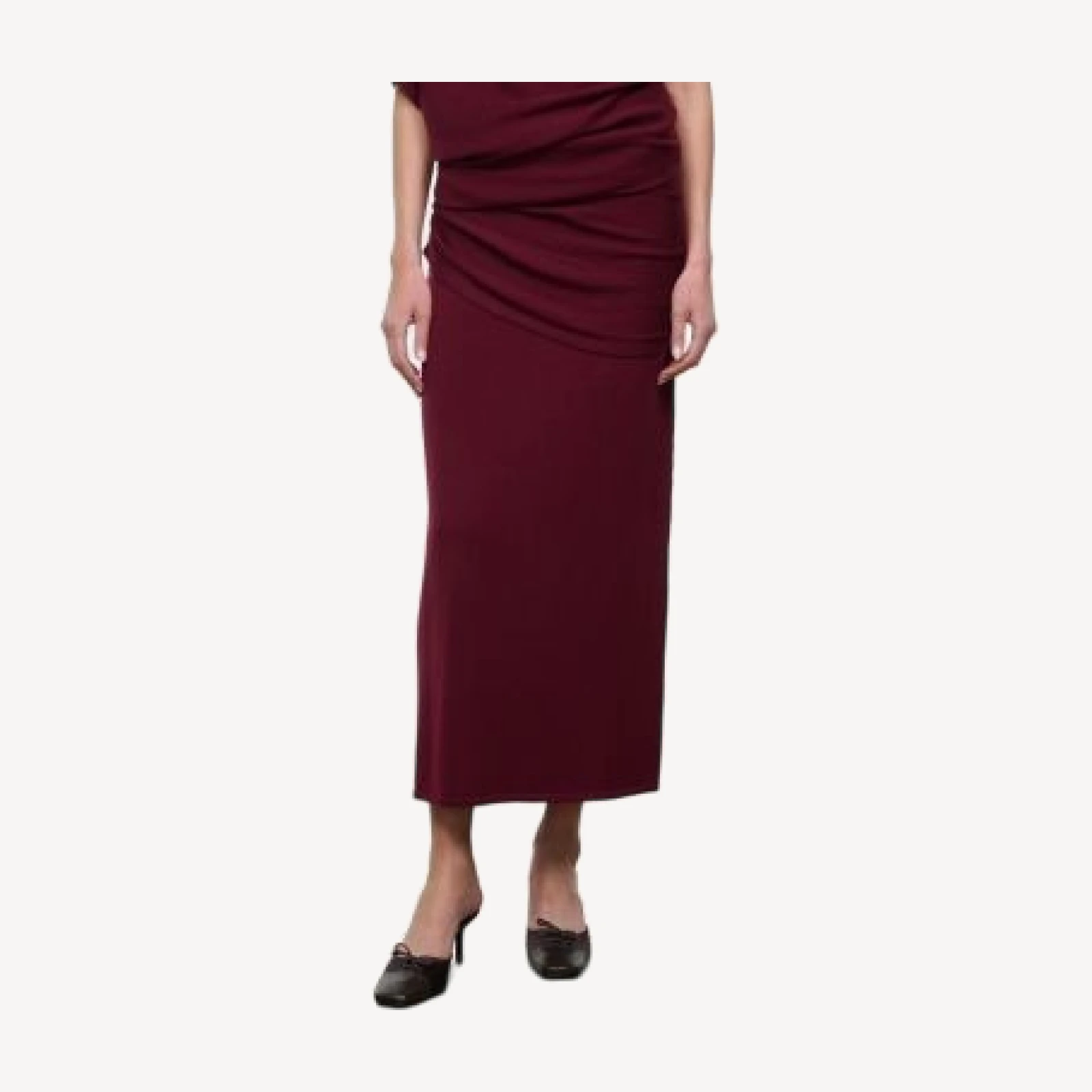 Staud Wilma Draped Wool Skirt
