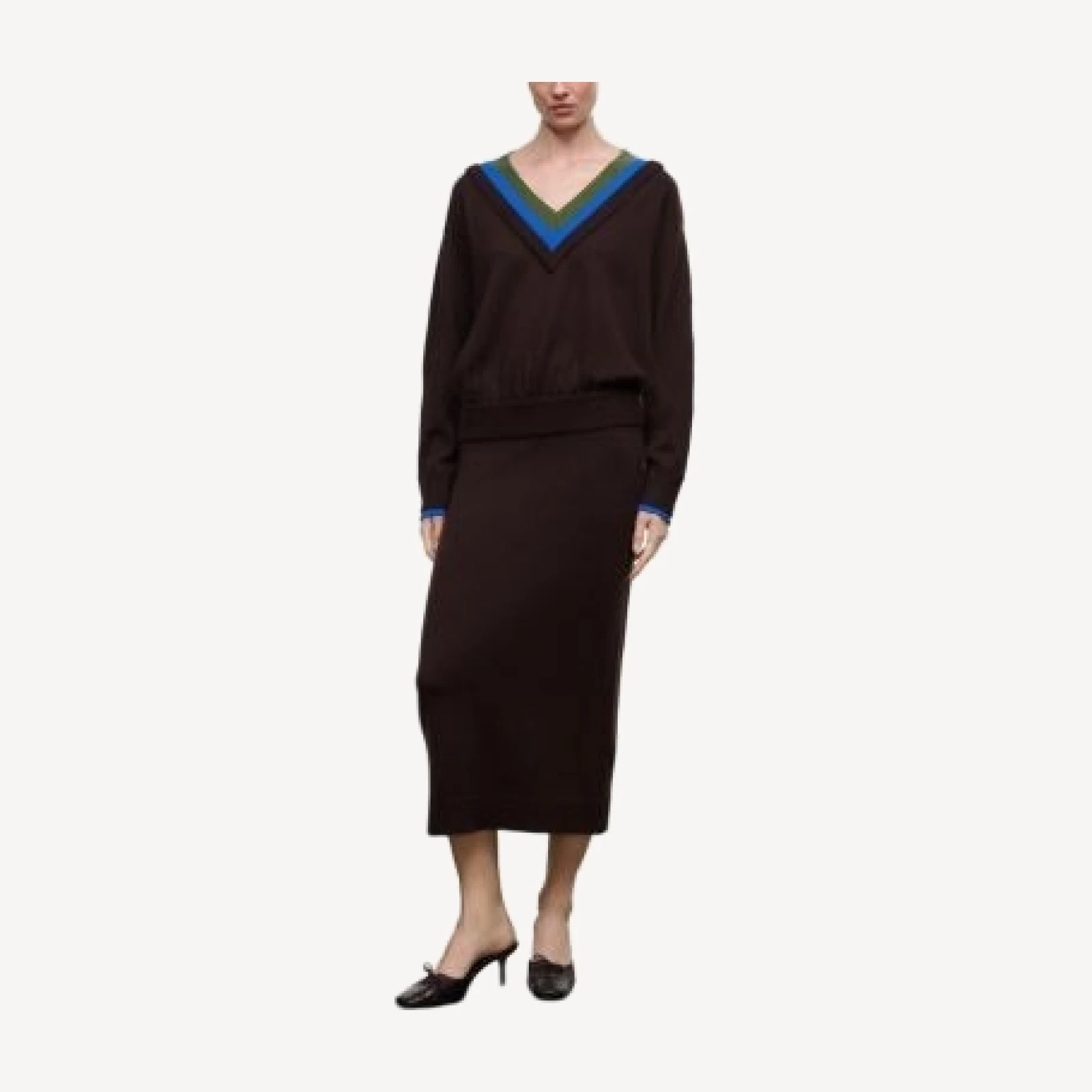 Staud Normandy Merino Wool Midi Sweater Dress