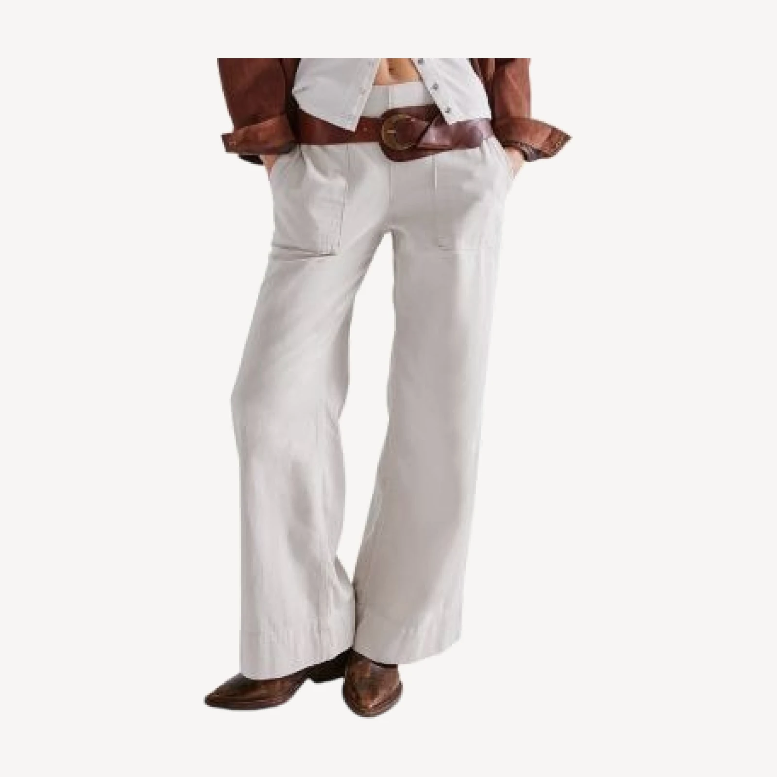 Free People Breezy Relaxed Pull On Jeans in Bright Light