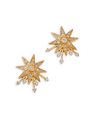 Bloomingdale's Fine Collection Diamond Starburst Drop Earrings in 14K Yellow Gold, 0.24 tcw