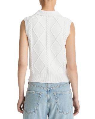 Vince Polo Cable Knit Sweater Vest