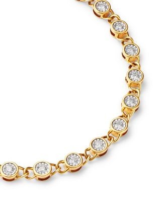 Bloomingdale's Fine Collection Diamond Bezel Tennis Bracelet in 14K White & Yellow Gold, 0.98 tcw
