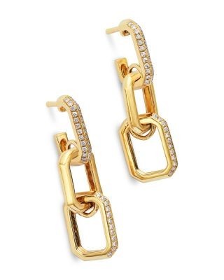 Bloomingdale's Fine Collection Diamond Chain Link Drop Earrings in 14K Yellow Gold, 0.24 tcw