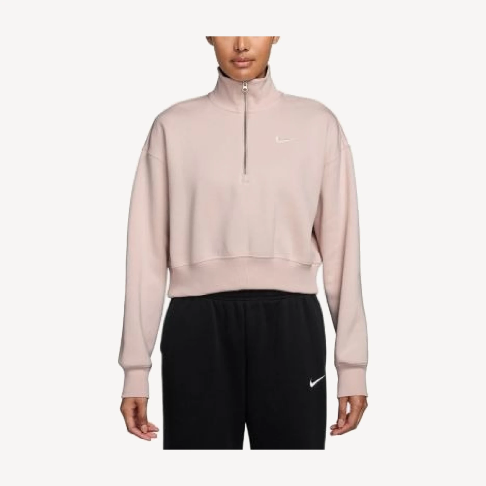Nike Zip Neck Cropped Sweatshirt