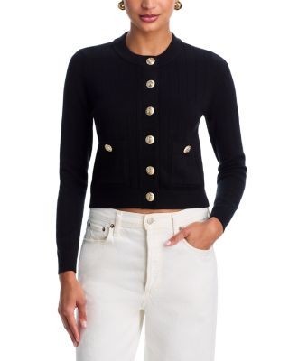 Aqua Long Sleeve Gold-Button Cardigan - Exclusive