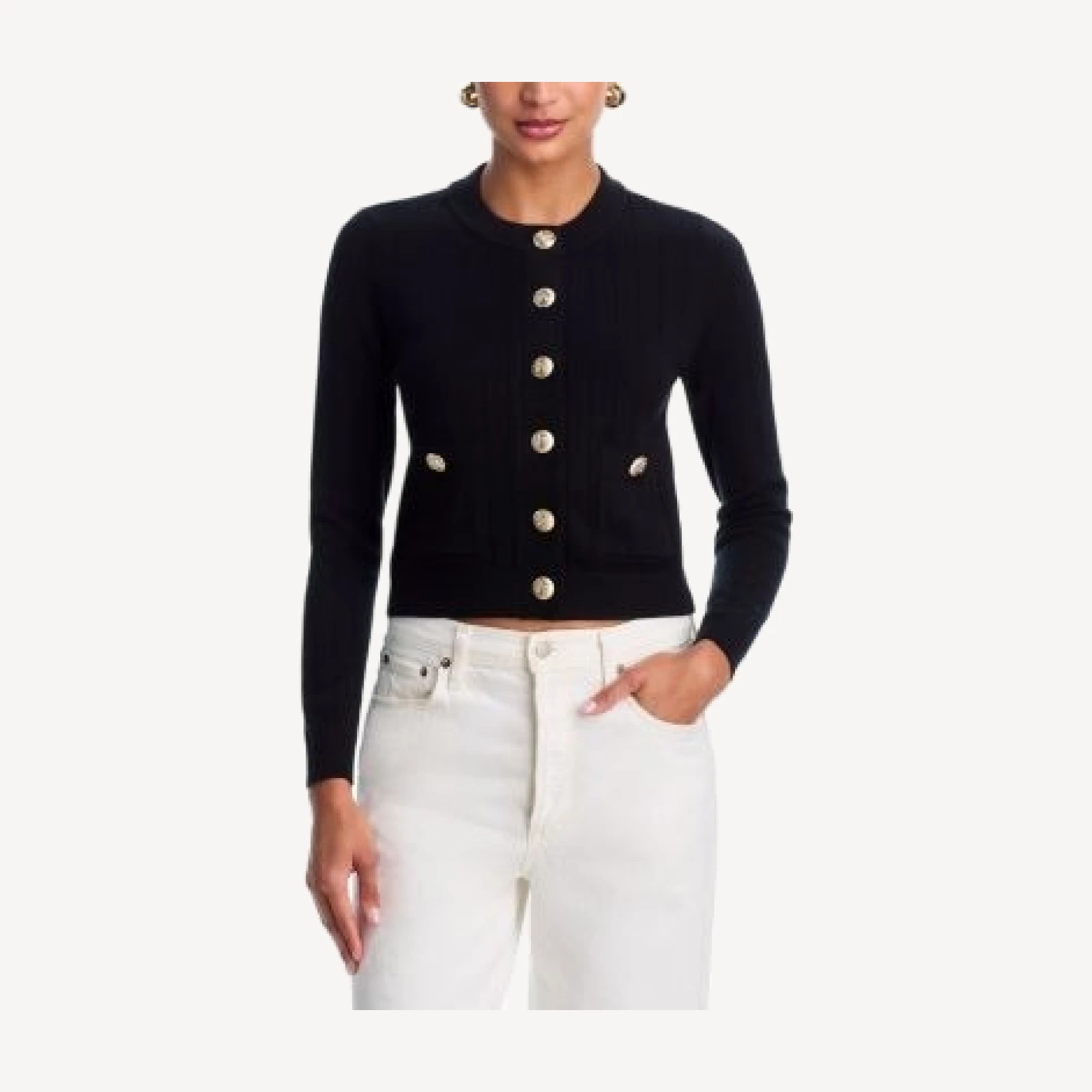 Aqua Long Sleeve Gold-Button Cardigan - Exclusive
