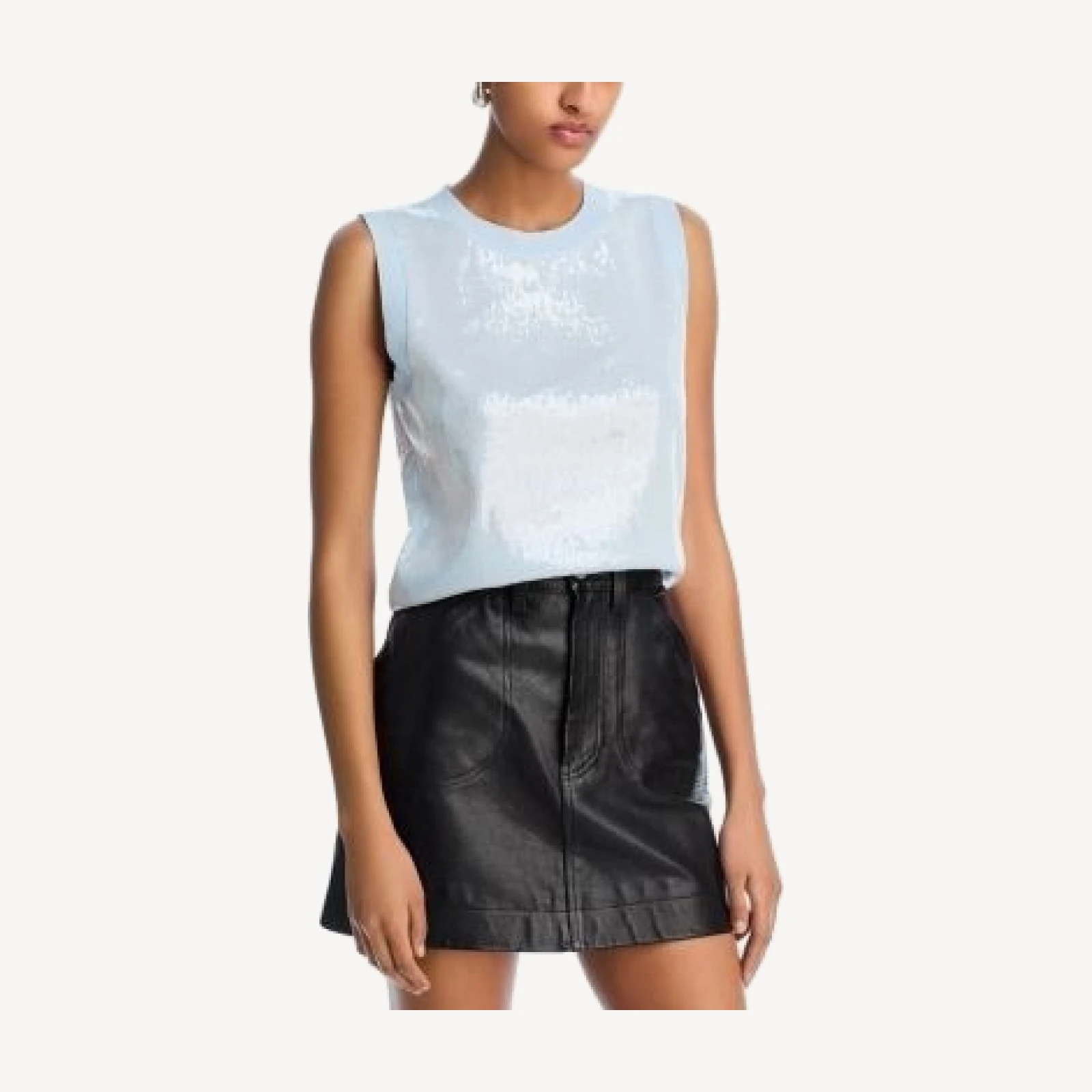 Aqua Sequin Sweater Tank - Exclusive