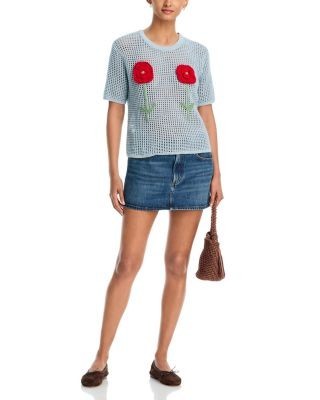 Aqua Knit Crochet Trim Tops - Exclusive