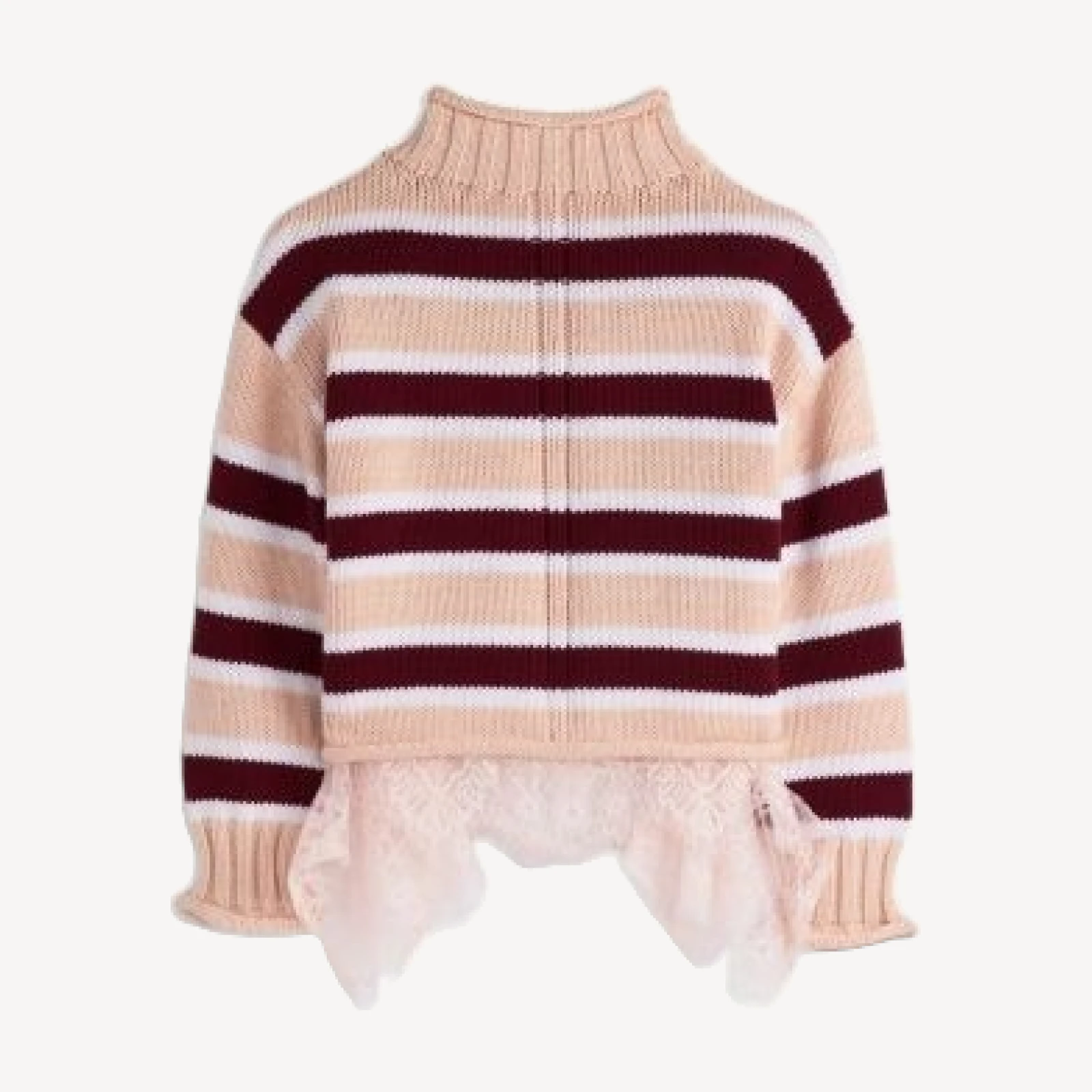 Aqua Girls' Mock Neck Sweater With Lace Trim, Big Kid - Exclusive