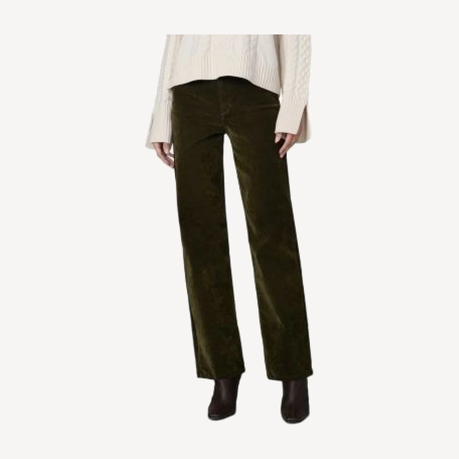 Joe's Jeans The Margot Straight Flocked Jeans in Olive