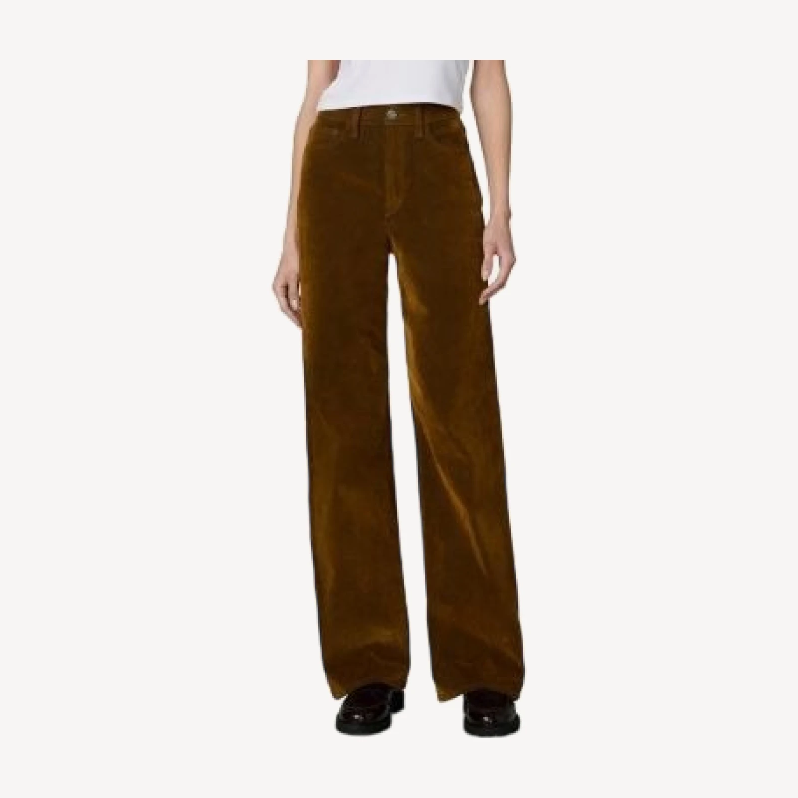 Joe's Jeans The Mia Wide Leg Flocked Jeans in Bronze Brown