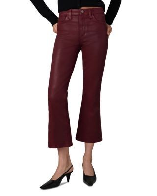 Joe's Jeans The Callie Coated High Rise Cropped Bootcut Jeans in Syrah