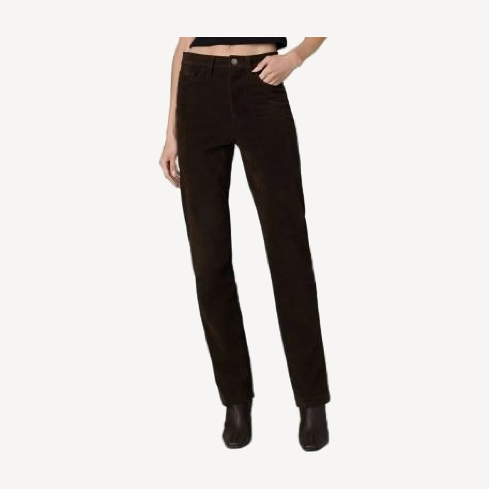 Joe's Jeans The Margot Slim Faux Suede Jeans in Dark Chocolate