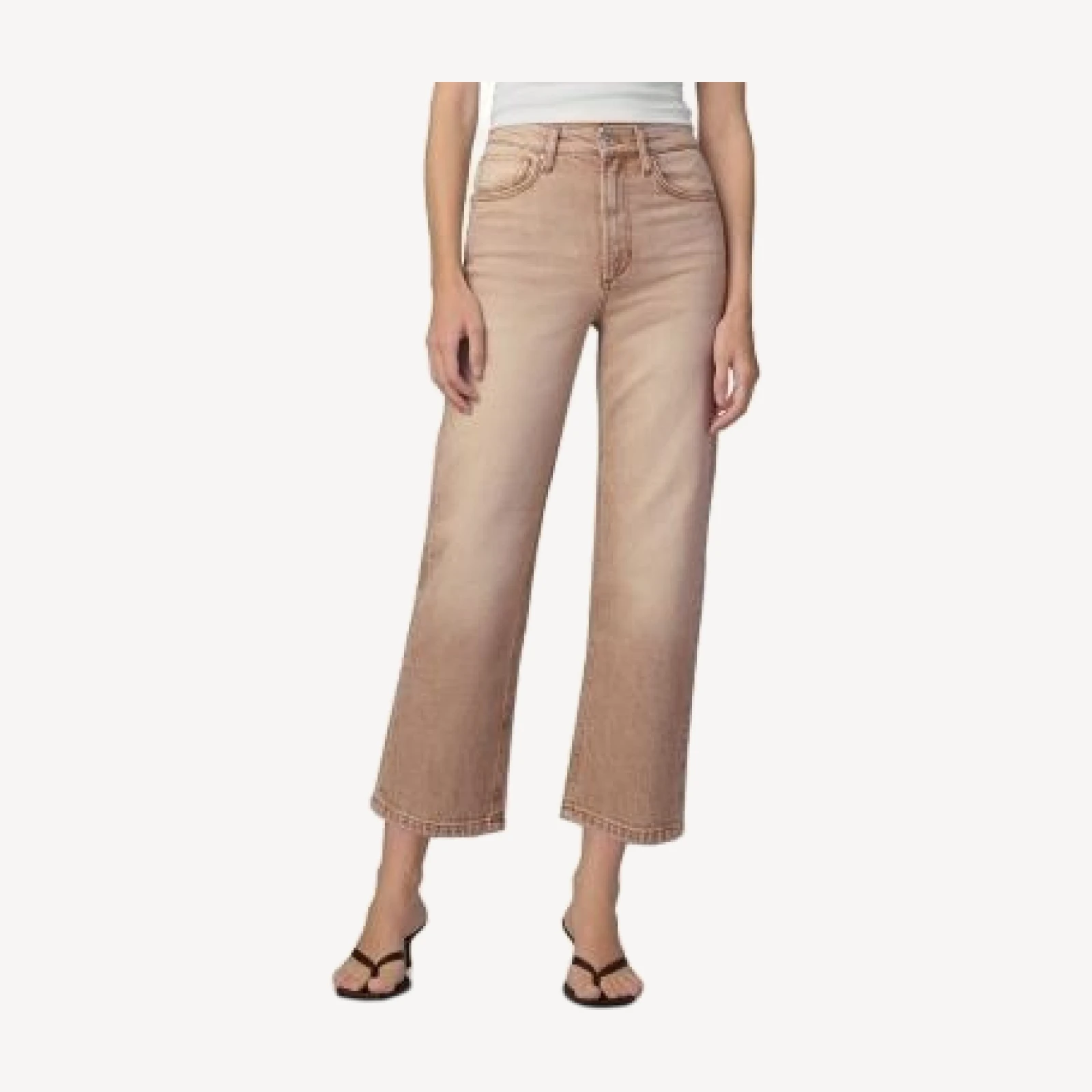 Joe's Jeans The Margot High Rise Cropped Straight Jeans in Washed Tan