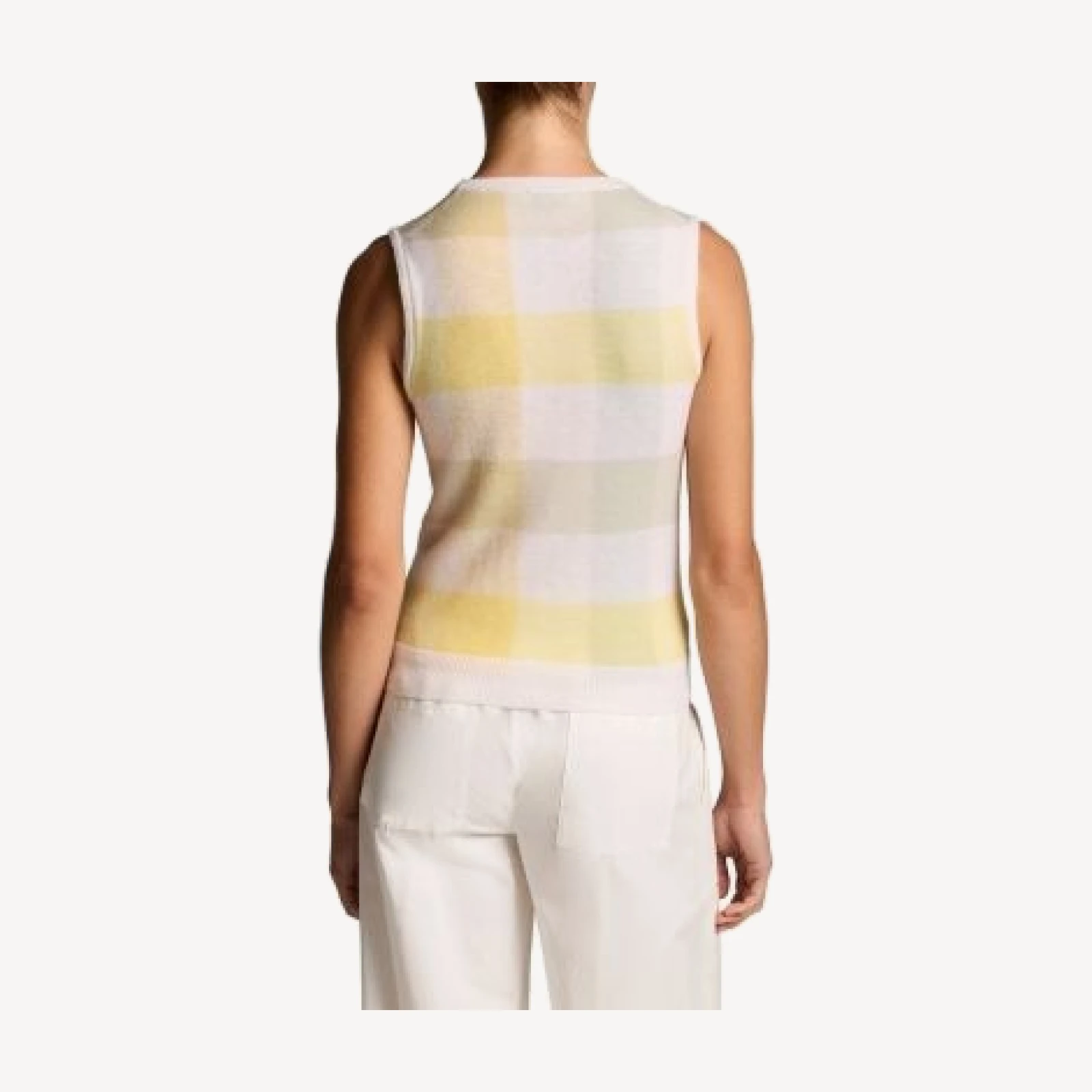 Vince Plaid Crewneck Shell Tank
